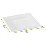 White square sugarcane fibre plate L:10.24in W:10.24in - 10 pcs White square sugarcane fibre plate L:10.24in W:10.24in - 10 pcs